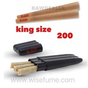 RAW classic king size cone 200Pack + RAW three tree case